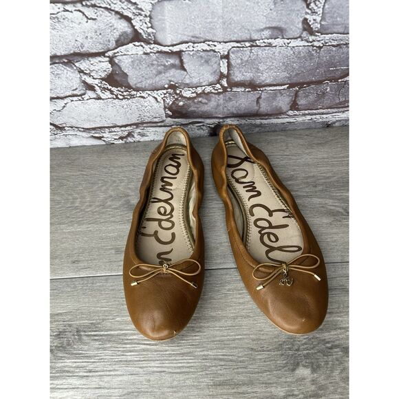 Sam Edelman Felicia Brown Leather Bow Classic Ballet Flats Women Sz 7.5M US/38.5 - Picture 16 of 16